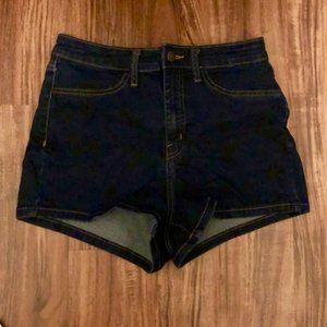 High Waisted Dark Wash Jean Shorts